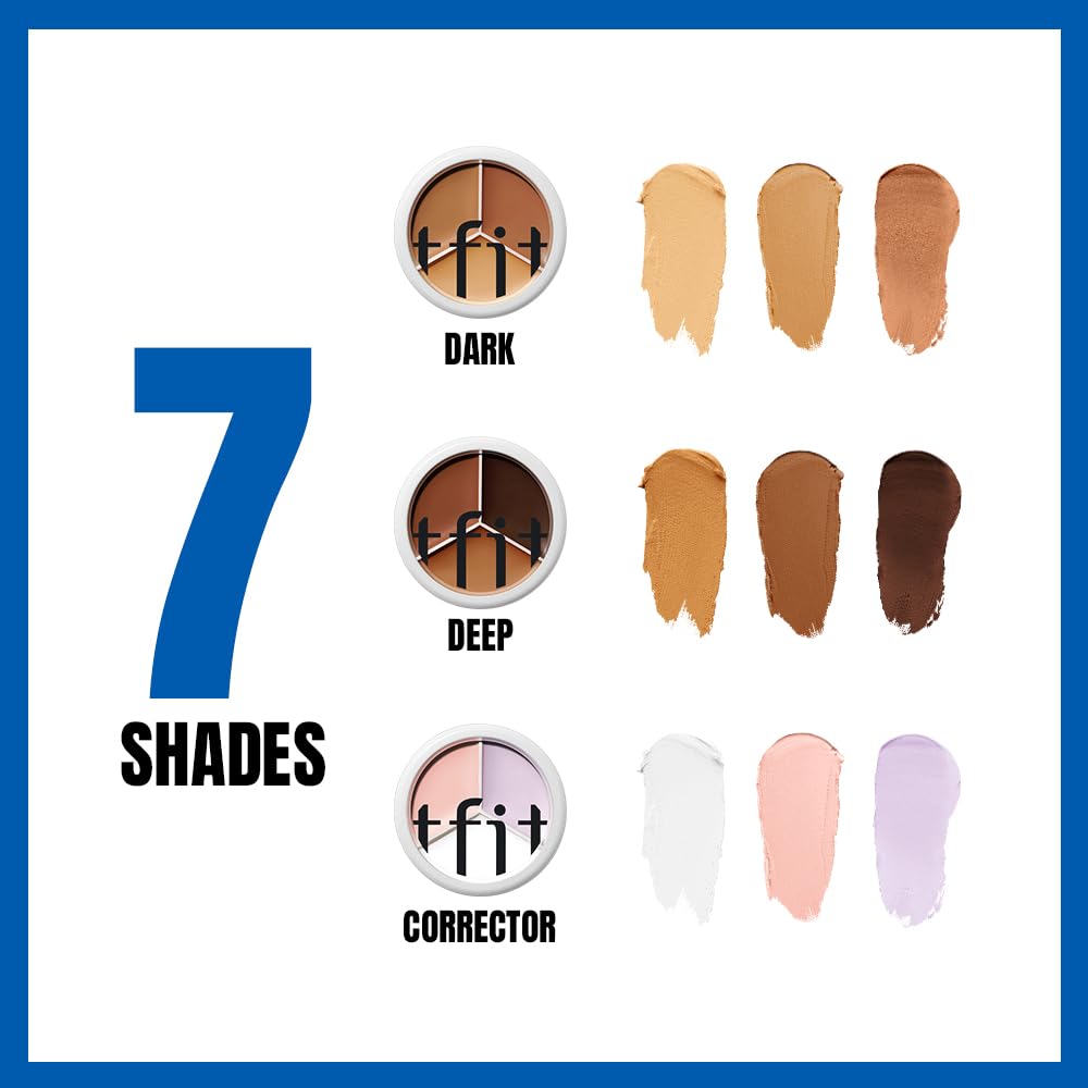 TFIT 3 Color Concealer Cream Palette Full Coverage Shade 02 Warm 0.52 Oz Beauty and Personal Care TFIT