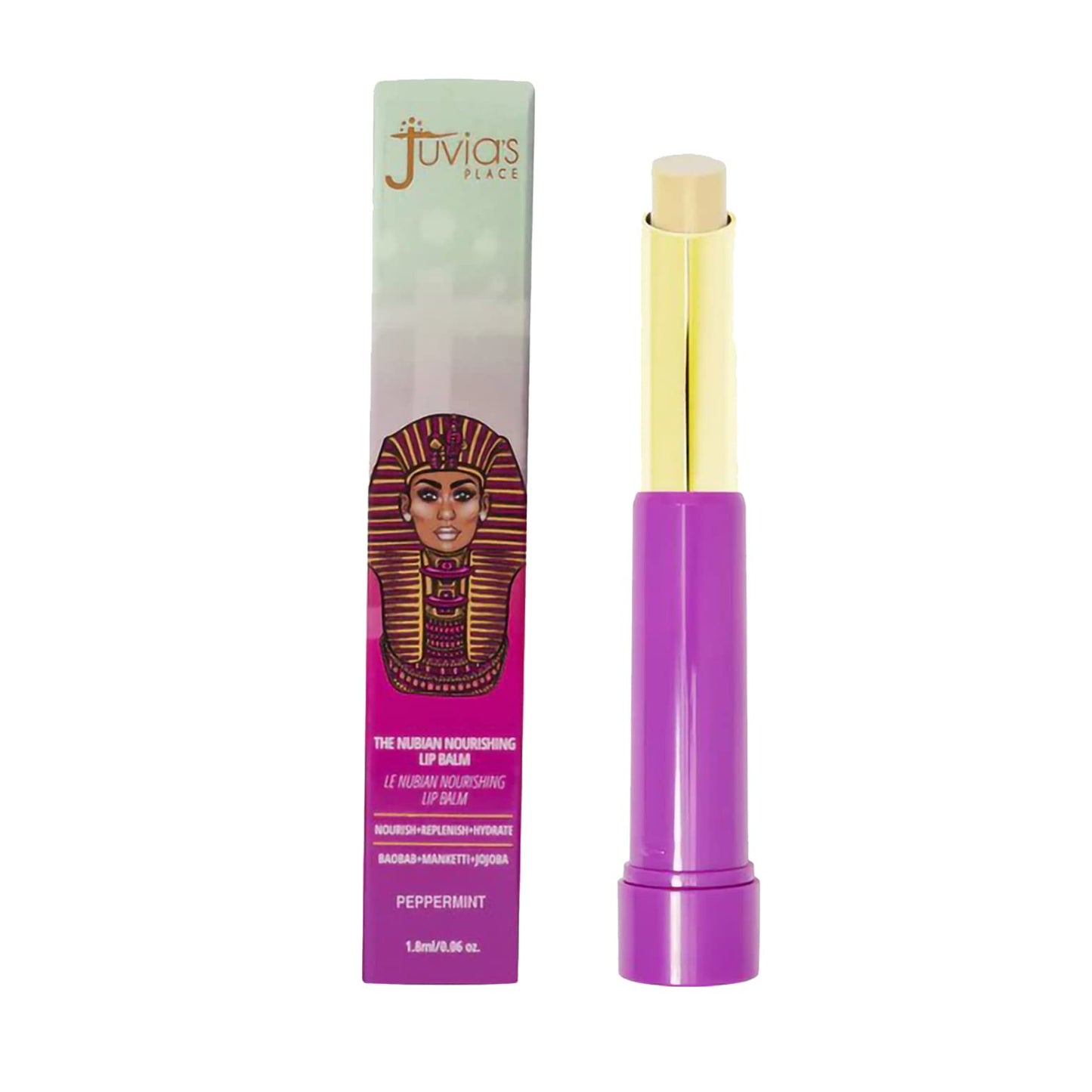 Juvia's Place The Nubian Nourishing Lip Balm | Peppermint - Moisturizing Lip Chap, Long-Lasting Hydration with Baobab, Manketti, Sunflower and Jojoba