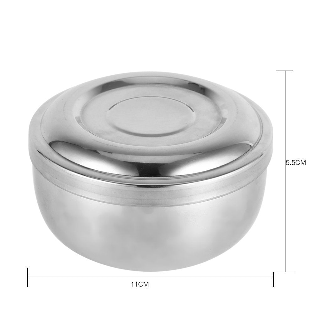 Stainless Steel Shaving Bowl, Men Wet Shaving Soap Mug Bowl Silver Metal Face Cleaning Health Care Shave Tool With Lid, Shaving Soap Dish, Shaving Beauty and Personal Care Brrnoo