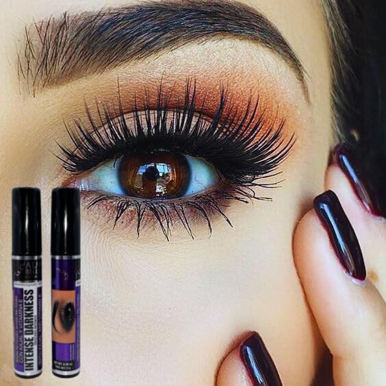 Mascara for Eyelashes Intense Darkness (Oscuro Intenso) with Kajal & Vitamin E - 13g - Premium Quality (2 PACK) - Waterproof,