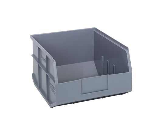 Quantum Storage K-SSB425GY-3 3-Pack Stackable Plastic Shelf Bin, 12" x 11" x 7", Gray