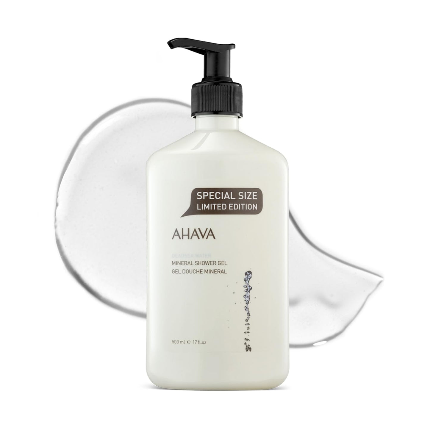 AHAVA Dead Sea Mineral Shower Gel 17 fl oz - Luxury Hydrating Body Wash with Aloe Vera & Osmoter Minerals, Gentle Cleanser for Dry & Sensitive Skin