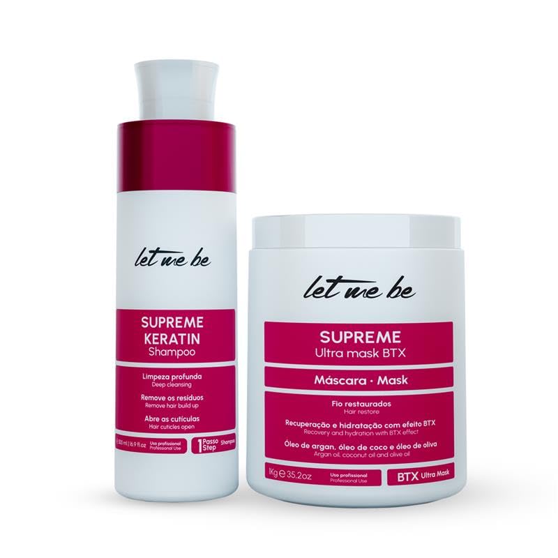 Let Me Be Supreme Hair Care Bundle - Supreme Shampoo 500ml (16.9 fl oz) & Supreme Botox Hair Treatment 1kg (35.2 oz) - Nourishing & Smoothing Care Set