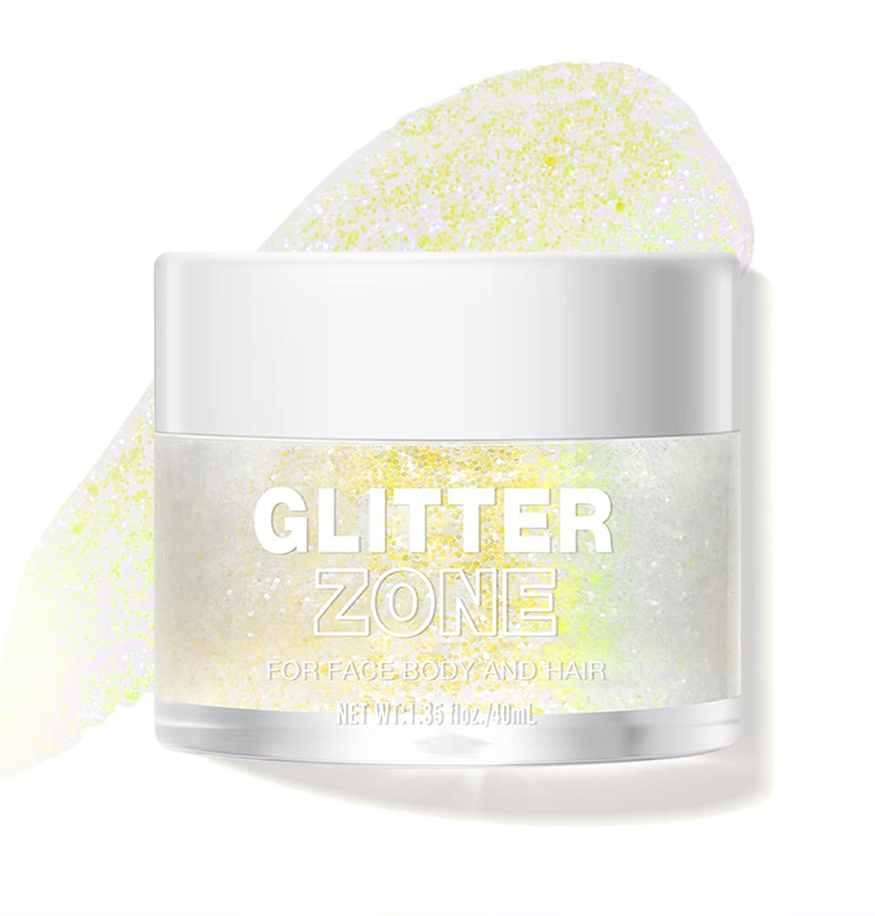 LANGMANNI Holographic Body Glitter Gel for Body, Face, Hair and Lip.Color Changing Glitter Gel Under Light. Vegan & Cruelty Free-1.35 oz (4# Sapphire