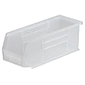 Akro-Mils 30224 AkroBins Plastic Storage Bins, Space-Saving Stackable Bins for Garage, Pantry, Craft Organization, 11" L x 4" W x 4" H, Clear, 12-Pack