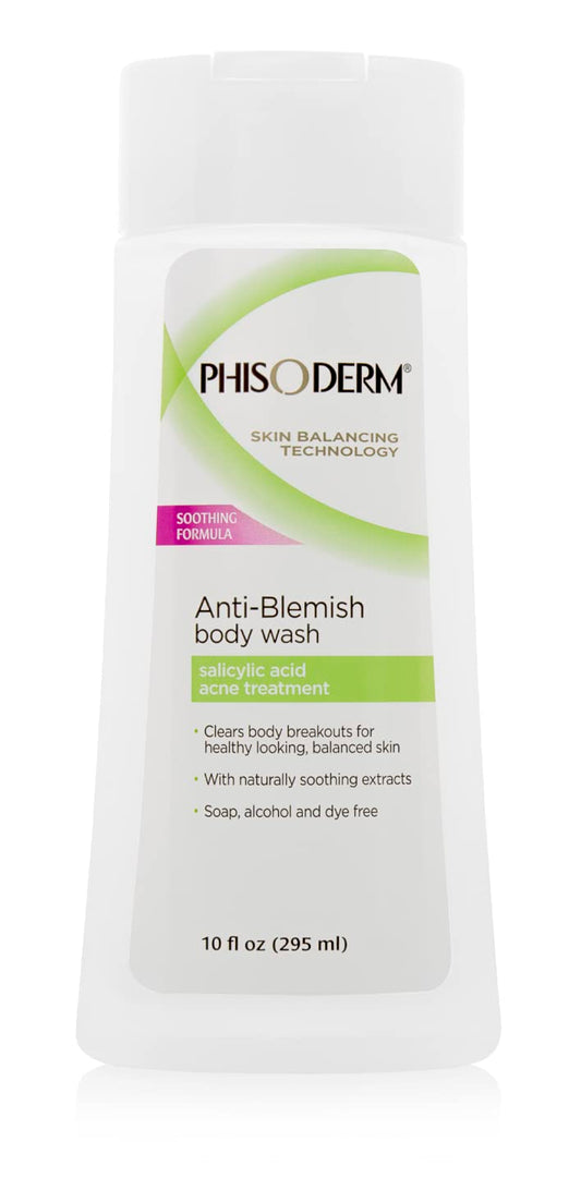 pHisoderm Anti-Blemish Body Wash for Acne, 10 fl oz Bottle