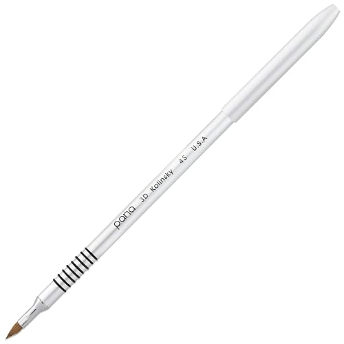 PANA 3D Kolinsky Acrylic Nail Art Sculpture Brush with Silver Metal Non-Slip Grip Handle for Manicures 3D Nail Art Flower Designs (Size #4)