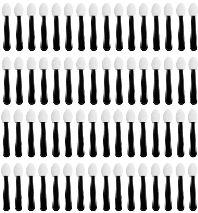 100Pcs Black White Small Eyeshadow Applicators Eye Shadow Sponge Applicator Sticks Eye Makeup Applicators Sponge Tip Make up Applicators Eyeshadow