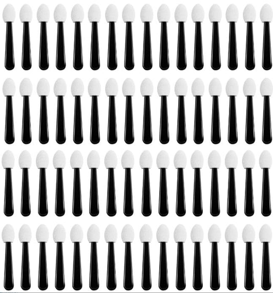 100Pcs Black White Small Eyeshadow Applicators Eye Shadow Sponge Applicator Sticks Eye Makeup Applicators Sponge Tip Make up Applicators Eyeshadow