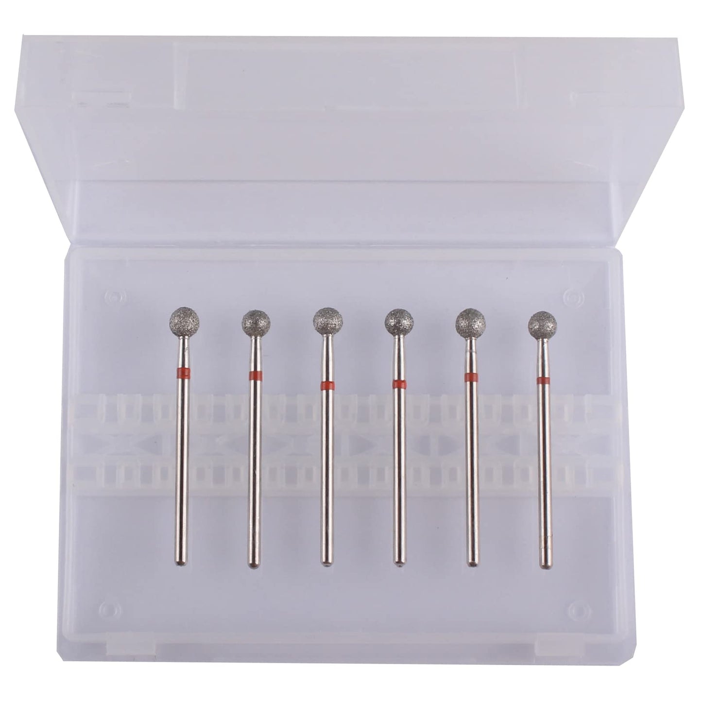 MZCMSL 6pcs Pro Diamond Ball Bits,Cuticle Drill Bit Set for Russian Manicure,3/32 Shank efile Bit (?5.0mm)