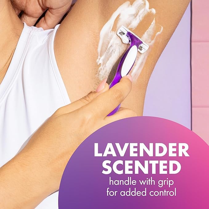 BIC Soleil 3 Scented Women's Disposable 3-Blade Razors, Lavender Scent, Vitamin E Strip, College Dorm Room Essential, Shower Caddy and Toiletry Bag Beauty and Personal Care BIC