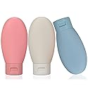 3 Pcs Travel Bottles Set,60ML Travel Bottles & Containers,Small Mini Empty Plastic Squeeze Bottles for Travel Toiletries,Shampoo and Conditioner