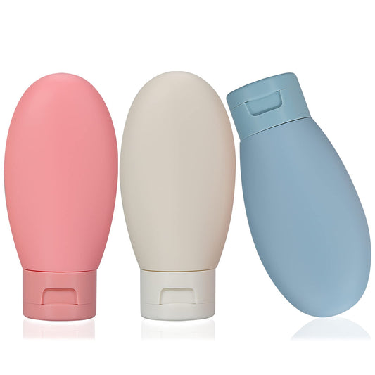 3 Pcs Travel Bottles Set,60ML Travel Bottles & Containers,Small Mini Empty Plastic Squeeze Bottles for Travel Toiletries,Shampoo and Conditioner