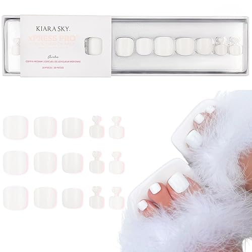 Kiara Sky XPRESS PRO 100% Acrylic Press On Nails - Instant Salon Quality Manicure, Long-Lasting, Easy Application, 30 Pieces Kit, Toes-Arctic Beauty & Personal Care KIARA SKY