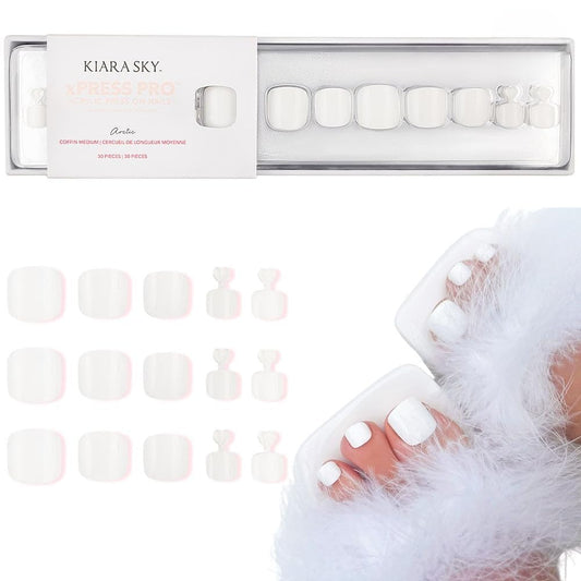 Kiara Sky XPRESS PRO 100% Acrylic Press On Nails - Instant Salon Quality Manicure, Long-Lasting, Easy Application, 30 Pieces Kit, Toes-Arctic Beauty & Personal Care KIARA SKY