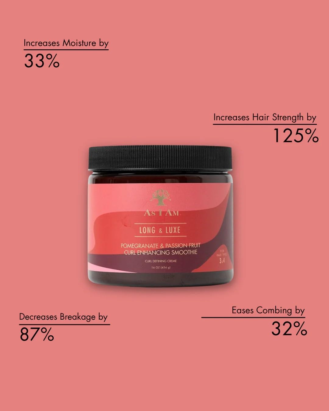 As I Am Long and Luxe Curl Enhancing Smoothie 16 oz - Lightweight Coil Defining Creme for Hi-Definition, Hydrated Curls and Coils - Enriched