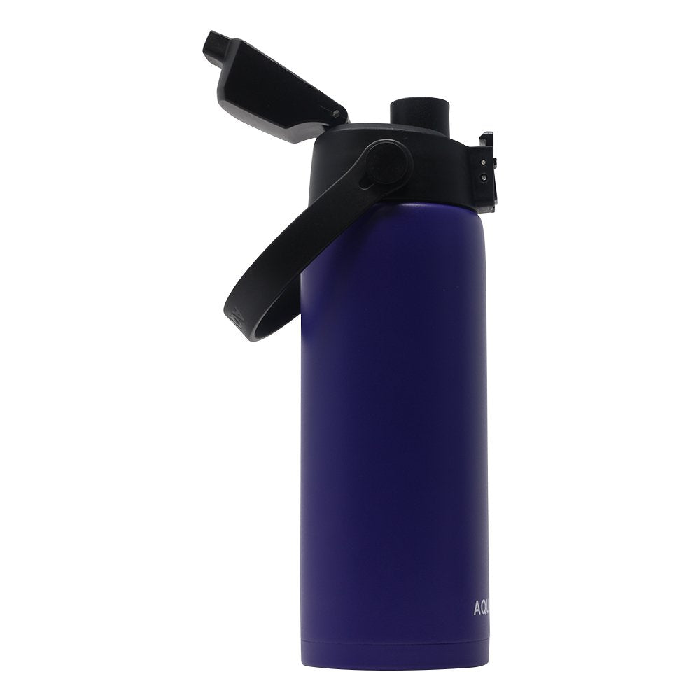 New Aquatix (Purple, 21 Ounce) Pure Stainless Steel Double Wall Vacuum Insulated Sports Water Bottle Convenient Flip Top Cap with Removable Strap