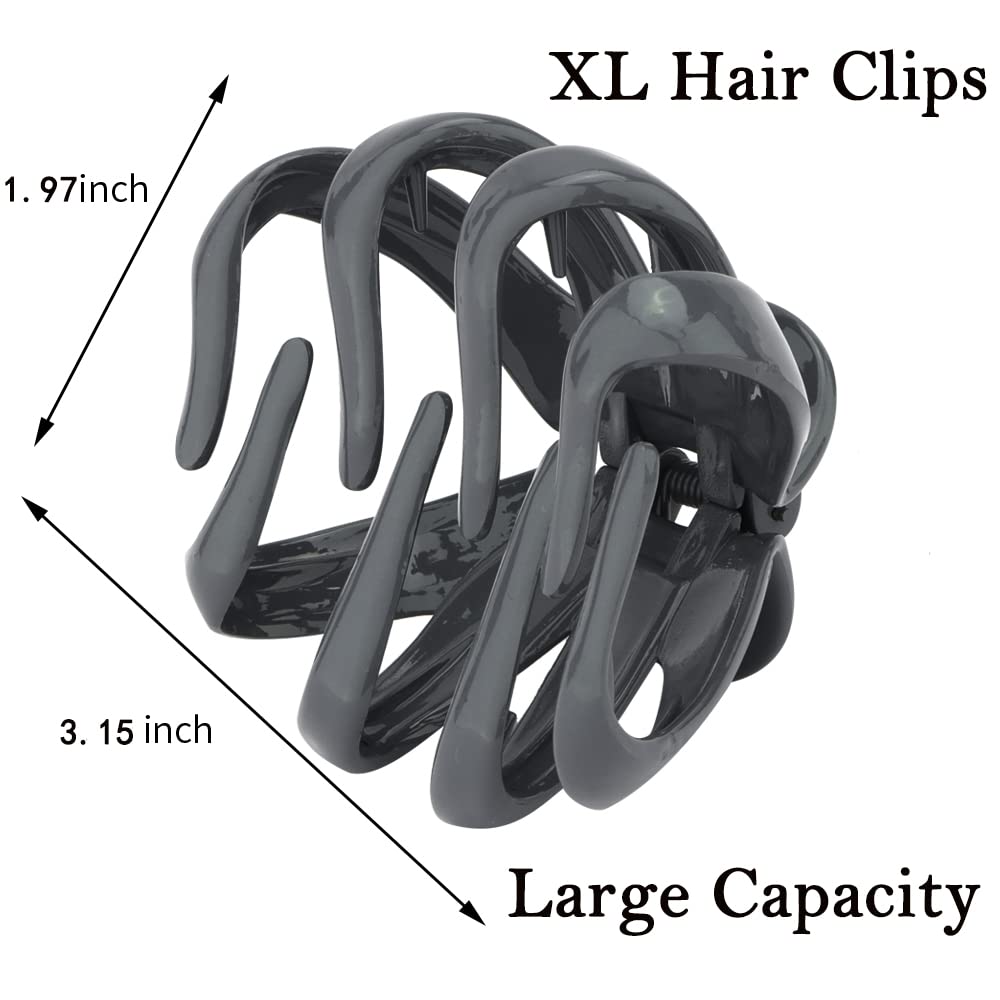 Atoden Claw Clips for Thick Hair 5Pcs, Large Hair Clips for Women, Octopus Hair Clips, Strong Grip Jumbo Jaw Clips, Girls Hair Styling Accessories