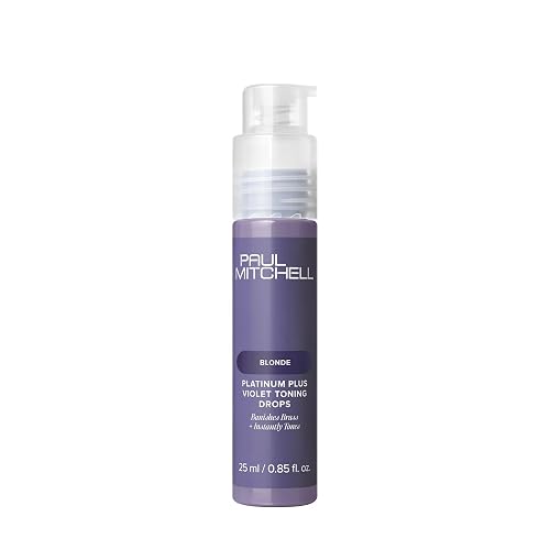 Paul Mitchell Platinum Plus Violet Toning Drops, Banishes Brass + Intensely Tones, Ideal for Blonde, Highlighted, Gray or Silver Hair, 0.85 fl. oz