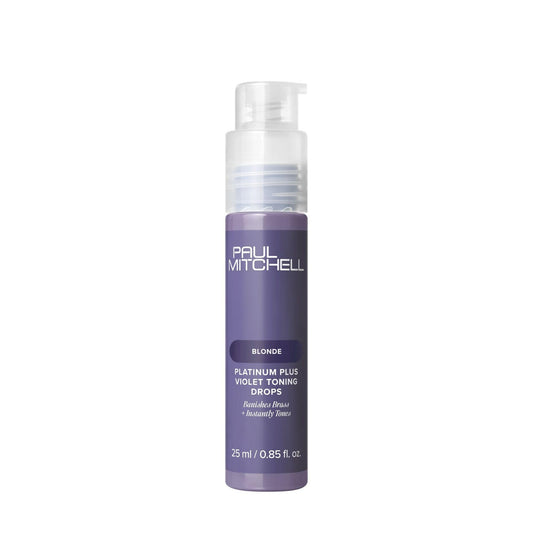 Paul Mitchell Platinum Plus Violet Toning Drops, Banishes Brass + Intensely Tones, Ideal for Blonde, Highlighted, Gray or Silver Hair, 0.85 fl. oz