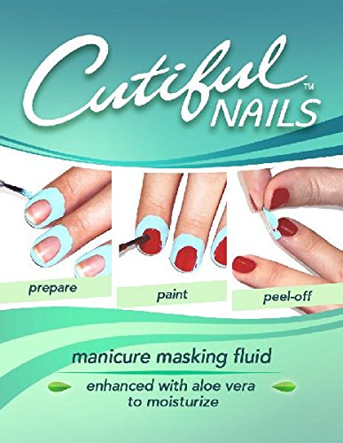 Cutiful Nails Professional Manicure Masking Fluid with Aloe, No More Messy Nail Polish, Liquid Tape