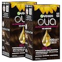 Garnier Olia Hair Color, Ammonia-Free Permanent Hair Dye, Oil-Powered Formula for 100% Gray Coverage and 3x Shinier Hair, Vegan & Cruelty Free, 5.3