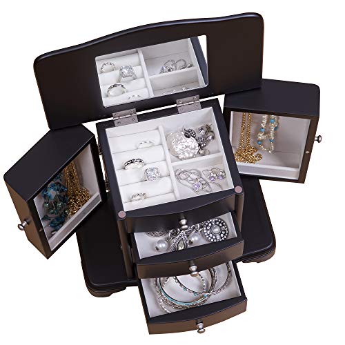 Mele Designs Jewelry Box Kennedy Wooden Jewelry Box, Java Finish