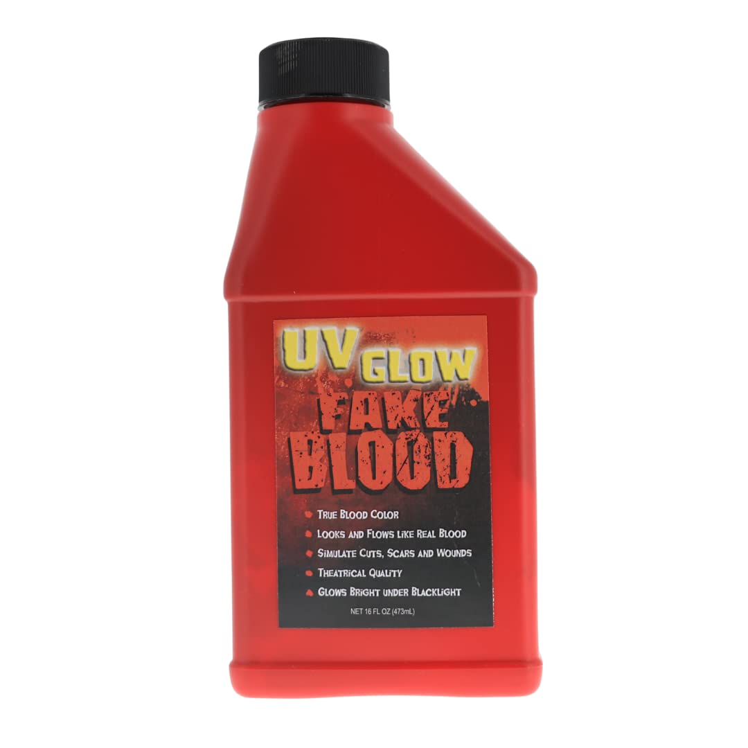 UV GLOW Fake Blood 16 Oz - GLOWS Under Blacklight SHAKE WELL