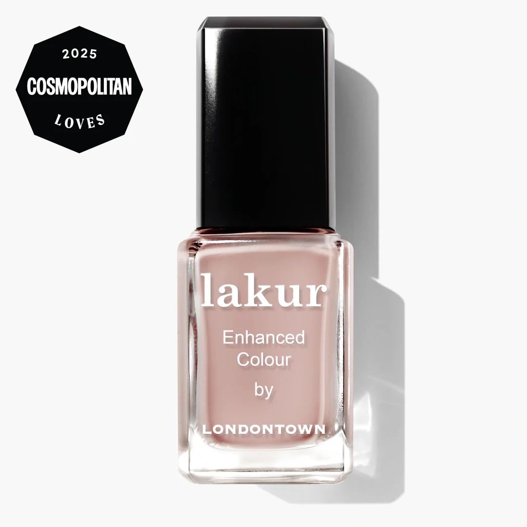 LONDONTOWN Lakur Nail Polish - Nude & Brown Shades, Rose Latte, 0.4 Fl Oz, Long-Lasting, Streak-Free, Chip-Resistant | 21+ Free Non-Toxic Vegan Nail Beauty & Personal Care LONDONTOWN