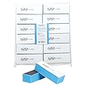 ForPro Professional Collection Miracle Buff & Shine - Grey 400/White 4000 Grit- Twelve (12) Double Sided Manicure & Pedicure Buffers - 1” H x 1.375” W