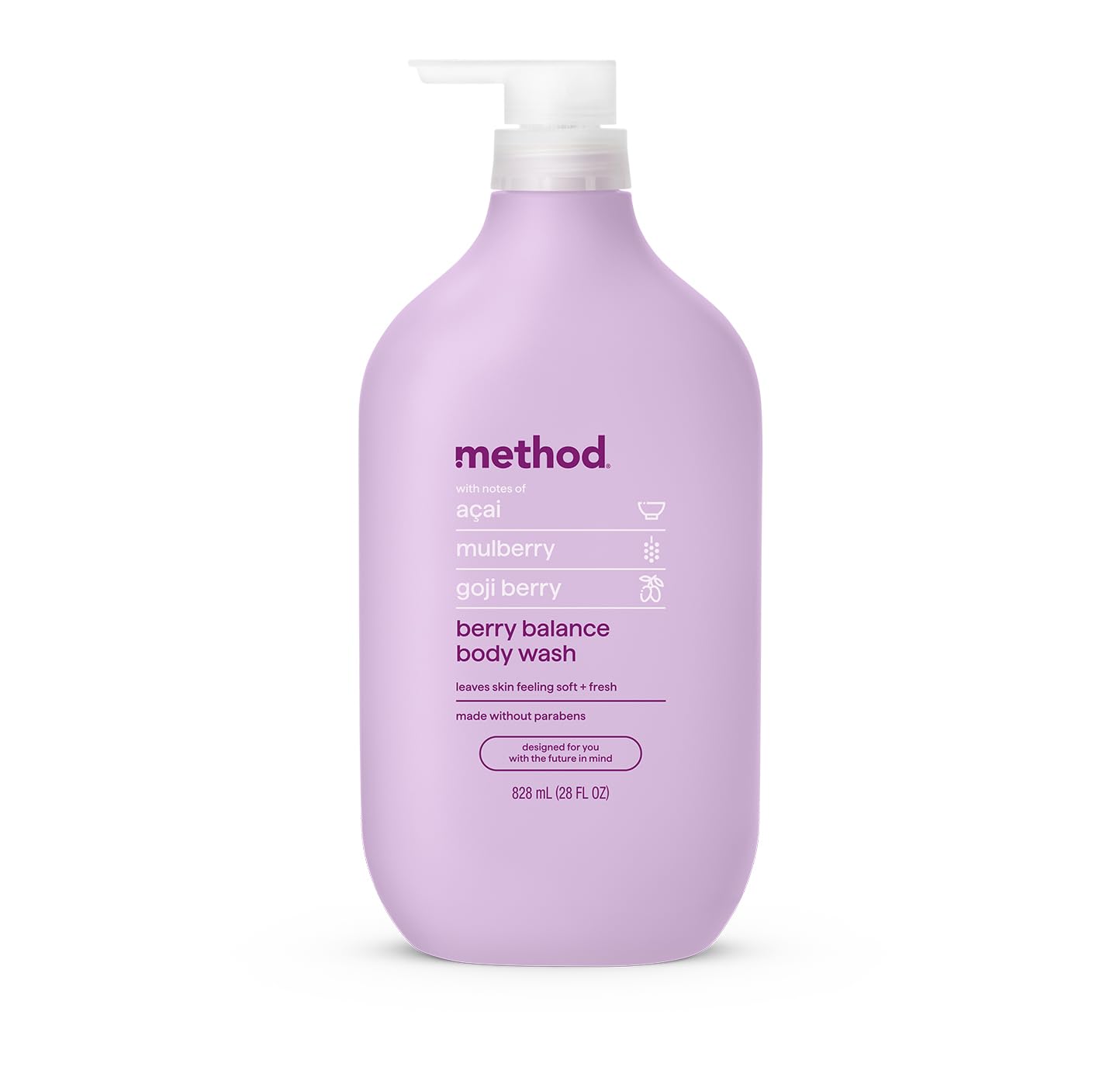 method Body Wash, Berry Balance - Leaves Skin Feeling Soft & Moisturized, Made Without Parabens, Notes of Acai, Mulberry & Goji Berry, 28 Fl Oz Beauty and Personal Care Method Default Title