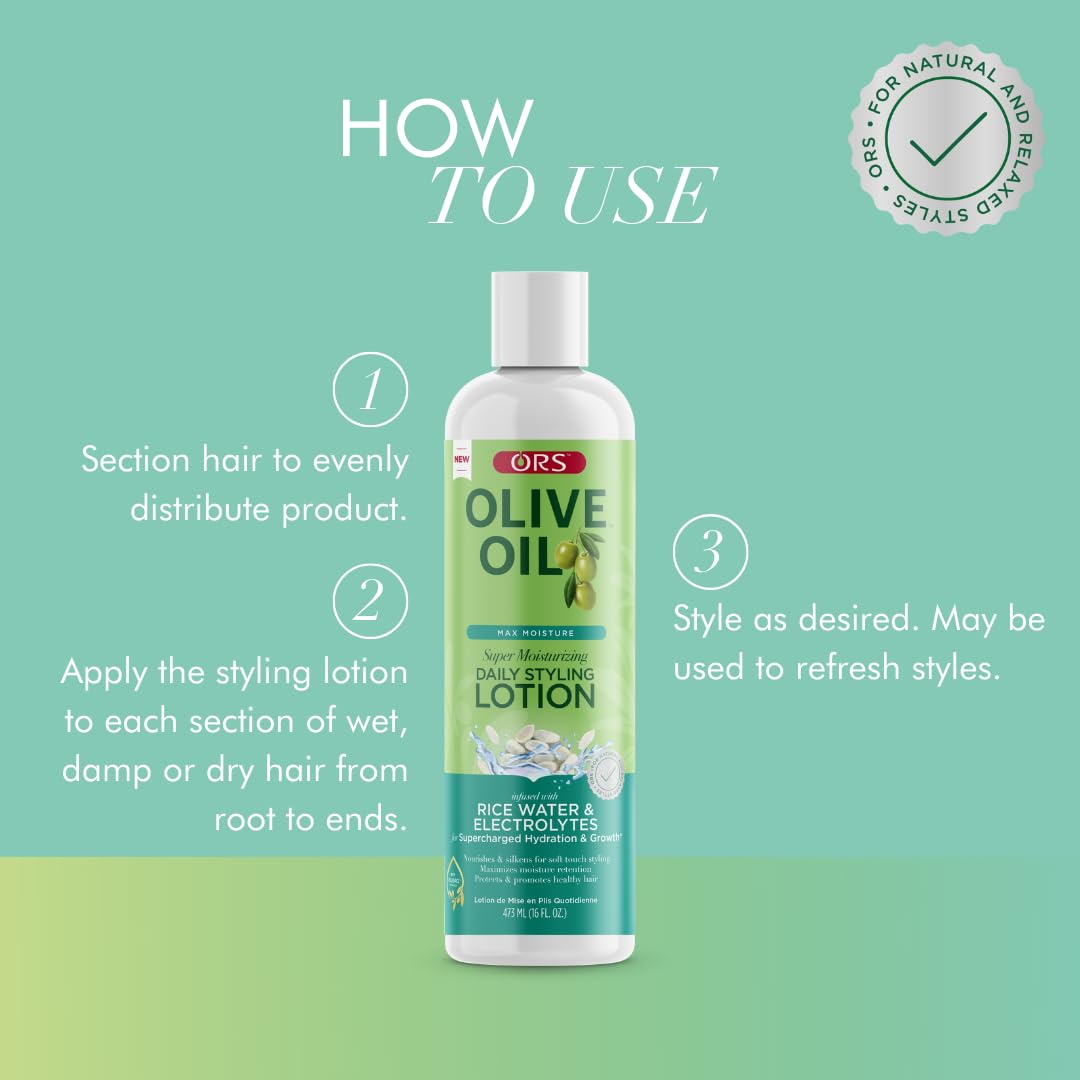 ORS Olive Oil Max Moisture Super Moisturizing Daily Styling Lotion 16 Ounces