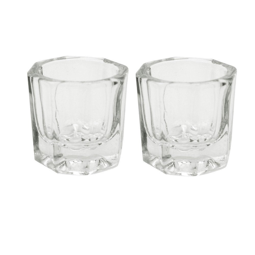 PandaSpa 2 Pieces Dappen Dish Crystal Bowl Glass Acrylic Nail Liquid Powder Nail Art (Pack of 2)