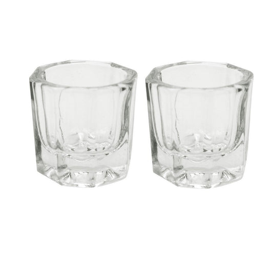 PandaSpa 2 Pieces Dappen Dish Crystal Bowl Glass Acrylic Nail Liquid Powder Nail Art (Pack of 2)