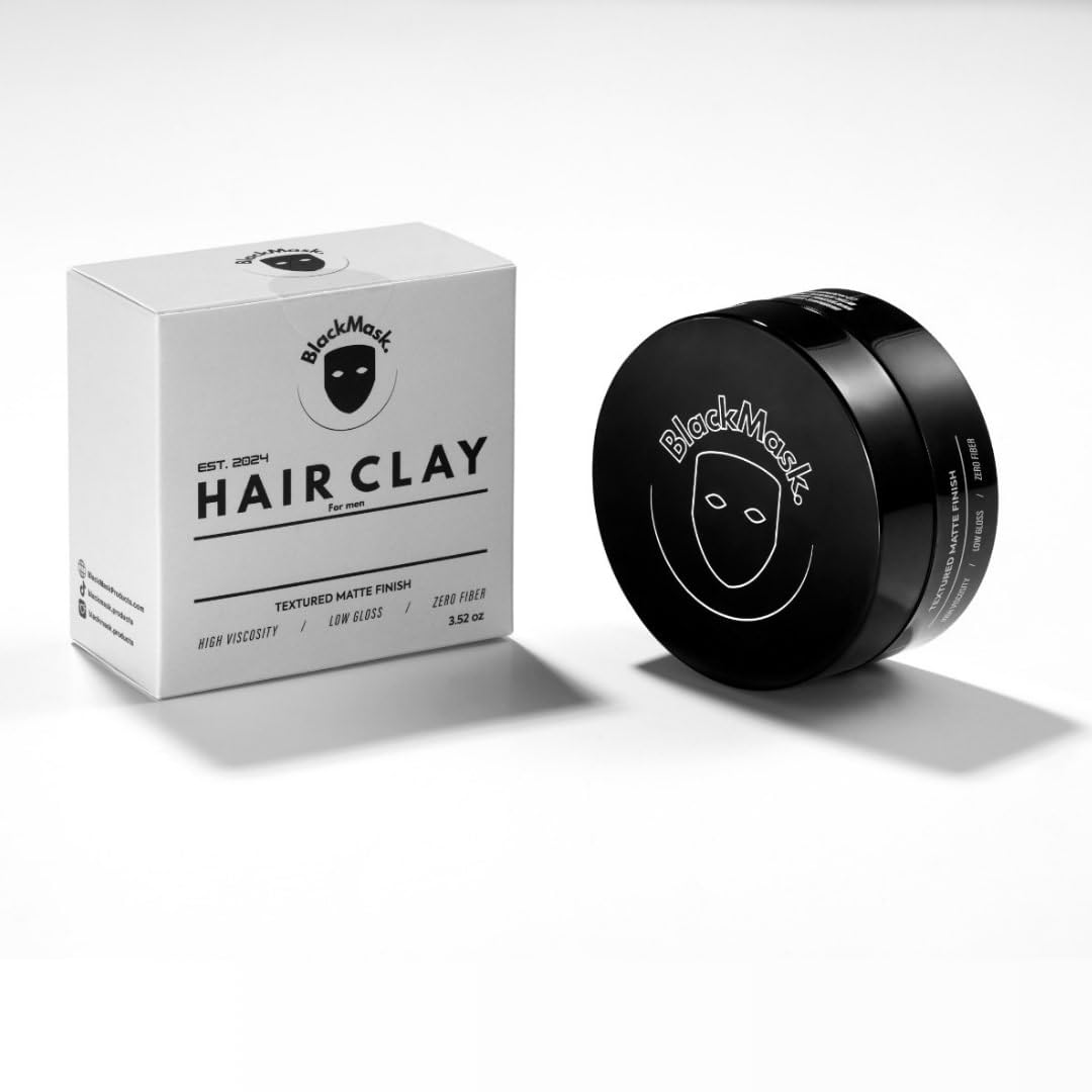 BlackMask Hair Clay for Men (3.52 oz) Matte Finish with Strong Hold, Hair Styling Clay, Adds Texture & Volume Beauty and Personal Care BlackMask