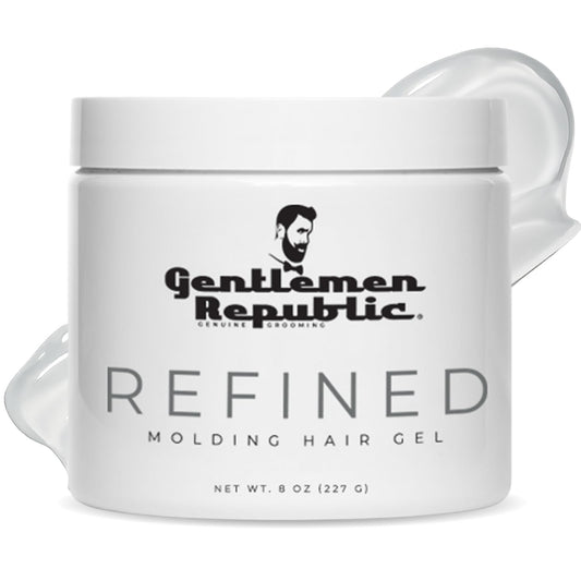 Gentlemen Republic 8oz Refined Hair Gel - Professional Formula for 24 Hour Shine and Hold, Humidity Resistant, 100% Alcohol-Free and Never Flakes