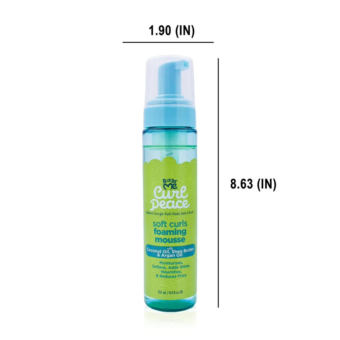 Just For Me Curl Peace Soft Curls Foaming Mousse, 8.5 oz (1 Pack)