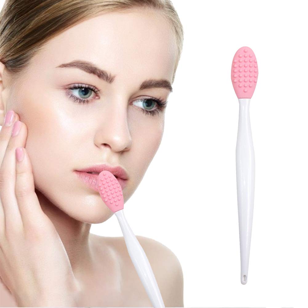 Silicone Lip Brush Set - 2pcs Double-sided Lip Scrubber & Balm Applicator Tools