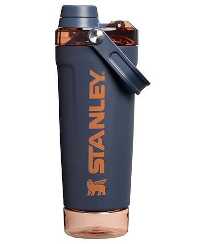 STANLEY Vitalize Shaker Bottle 20 oz | Leakproof Insulated Stainless Steel Shaker Cup | Base Storage and Twist On Fast Flow Lid | Protein Shakes…