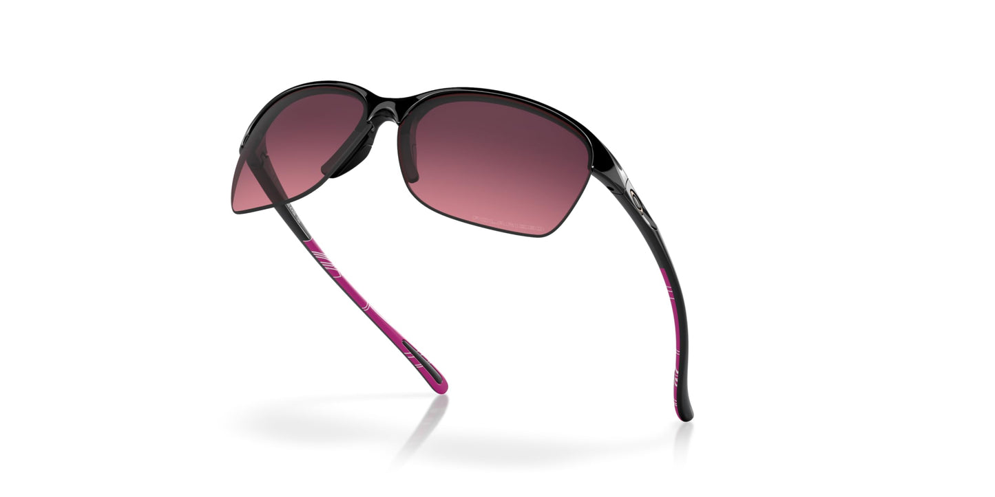 Oakley Womens OO9191 Unstoppable Rectangular Sunglasses, Polished Black/Rose Gradient Polarized, 65 mm