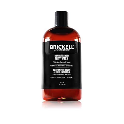 Brickell Men's Invigorating Body Wash for Men, Natural and Organic Deep Cleaning Shower Gel with Aloe, Glycerin, and Jojoba, Sulfate Free, Scented