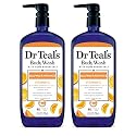 Dr Teal's Body Wash with Pure Epsom Salt, Glow & Radiance with Vitamin C & Citrus Essential Oils, 24oz (Pack of 2)