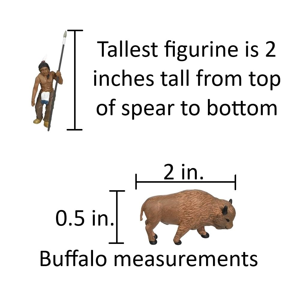 Woodland Scenics SP4444 1.5-Inch Scene Setters Figurine, Natives/Buffalo, 5/Pack