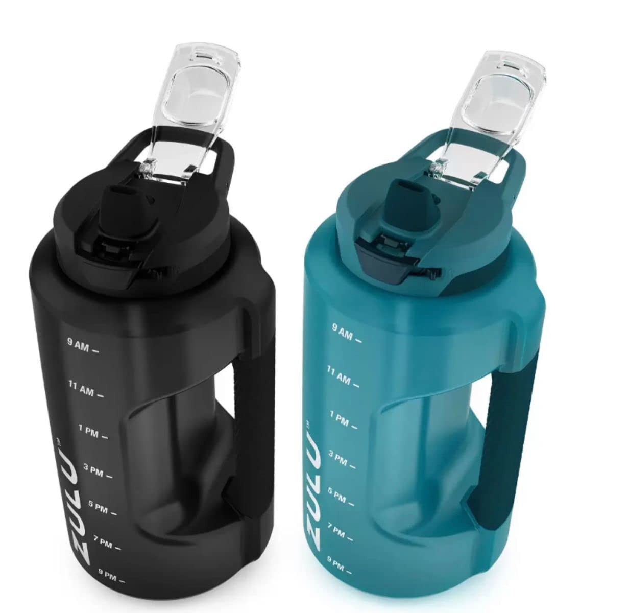 ZULU 2 HALF GALLON WATER BOTTLE Black and Aqua