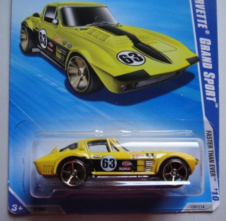 Hot Wheels 2010 FASTE Than Ever Yellow Corvette Grand Sport 2/10