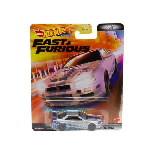 HOT WHEELS Retro Entertainment Collection,Nissan Skyline R34, TV, & Video Games, Iconic Replicas for Play or Display, Gift for Collectors