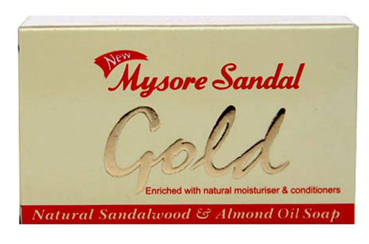 Mysore Sandal Gold Soap, 125 Grams Per Unit (Pack of 4) - Purest Sandalwood Soap - Grade 1 Soap - TFM 80% - Suitable for ALL Skin Type - Zero Dryness