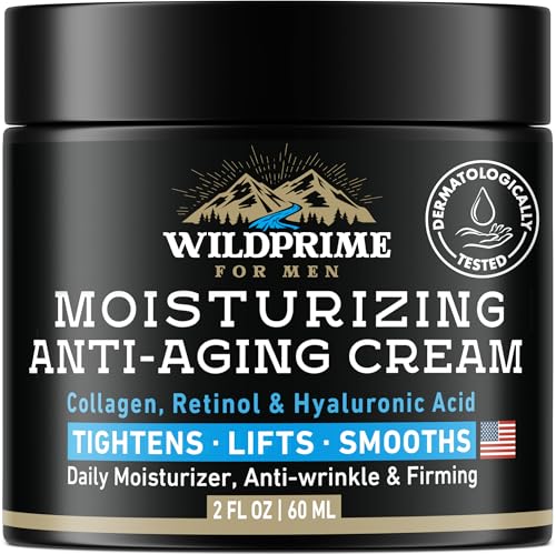 Men's Face Moisturizer Cream - Anti Aging & Wrinkle - Men's Shave Lotion - Made in USA - Collagen, Hyaluronic Acid, Vitamins E & A, Avocado Oil - Age Beauty and Personal Care WildPRIME Default Title