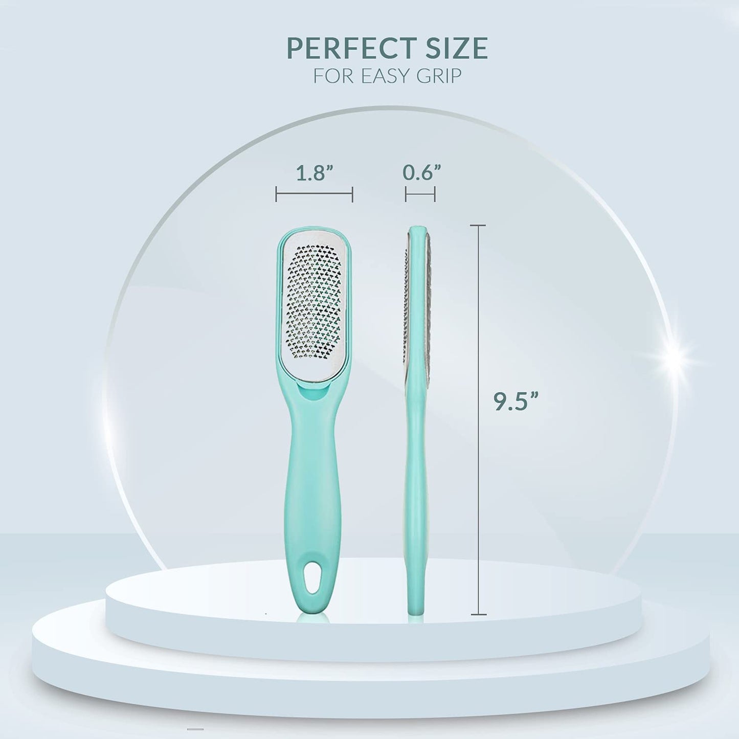Relax Tony Callus & Dead Skin Remover - Dual-Sided - for Wet & Dry Exfoliation: Scrub, File & Rasp for Smooth Feet - Pedicure Tool - Foot File Callus