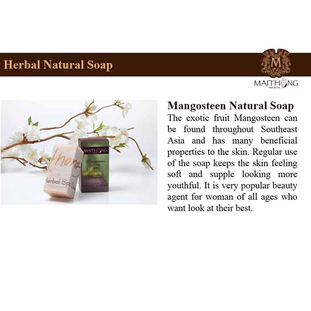 Maithong Mangosteen Soap 100 Gram. Beauty & Personal Care Maithong